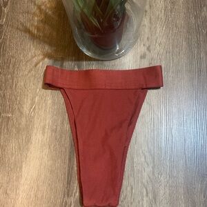 Oh Polly Brick Red Cheeky Ribbed Bikini Bottoms Size XS NWOT